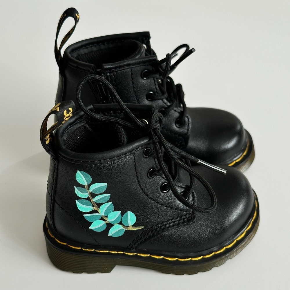 Black Leather Boots for Kids - Dr. Martens Style